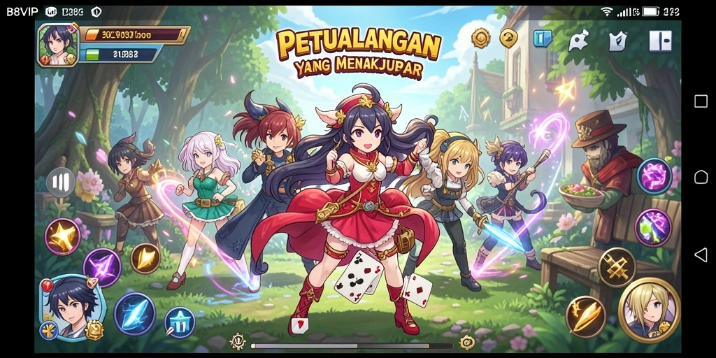 Menampilkan gameplay seru dengan karakter anime yang menarik.