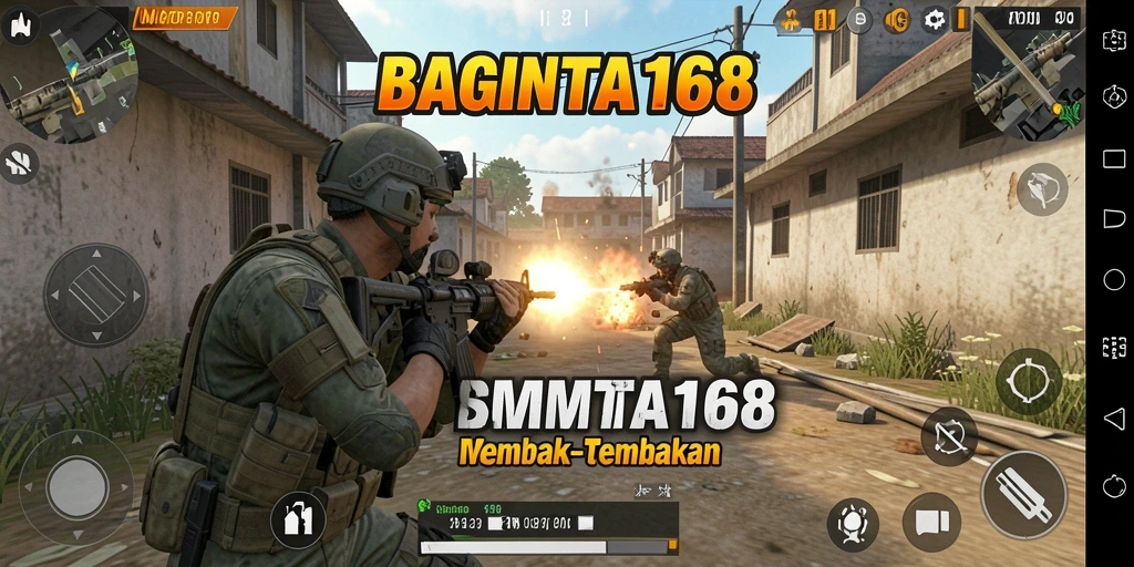 Tangkapan layar menunjukkan aksi cepat dalam gameplay FPS BAGINTA168.