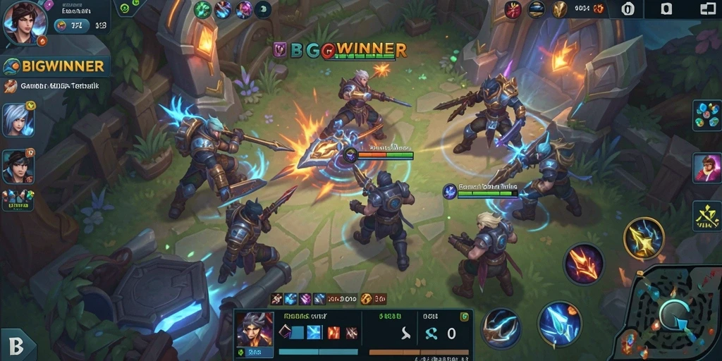 Screenshot gameplay BIGWINNER yang menunjukkan aksi seru dalam pertempuran.