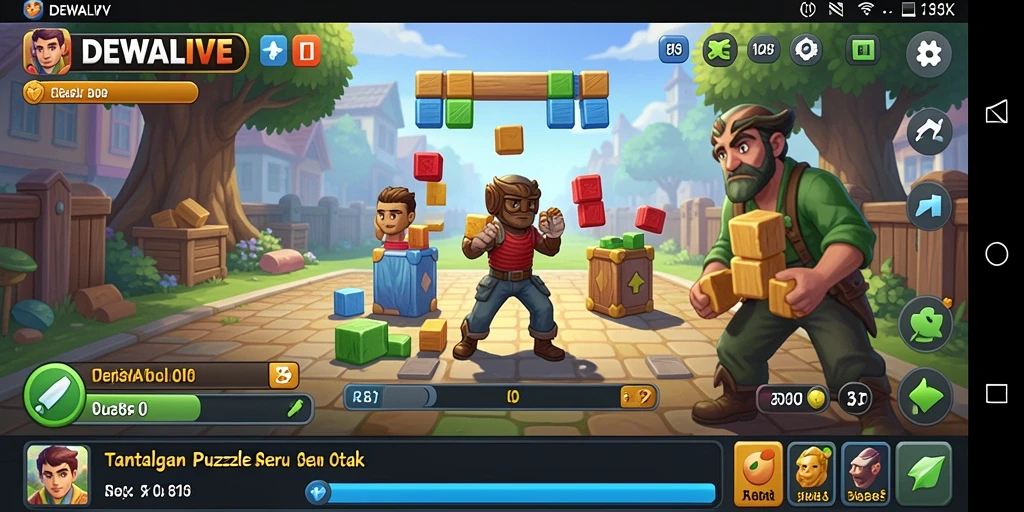 Tampilan gameplay DEWALIVE yang menarik dengan berbagai tantangan Puzzle.