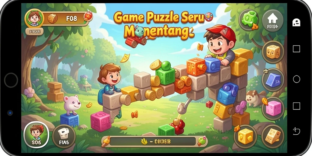 Screenshot gameplay F08 menampilkan teka-teki yang menantang dan interaktif.
