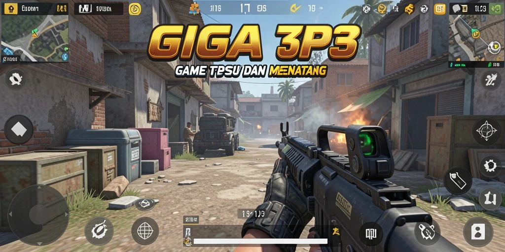 Screenshot utama GIGA33 menampilkan aksi gameplay TPS yang mendebarkan.