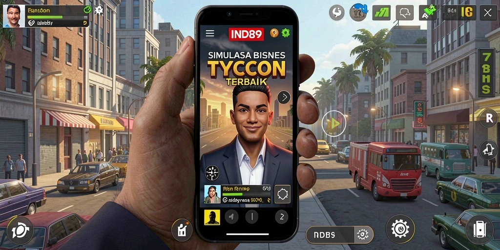 Tampilan gameplay IND89 yang menarik saat membangun kerajaan bisnis.