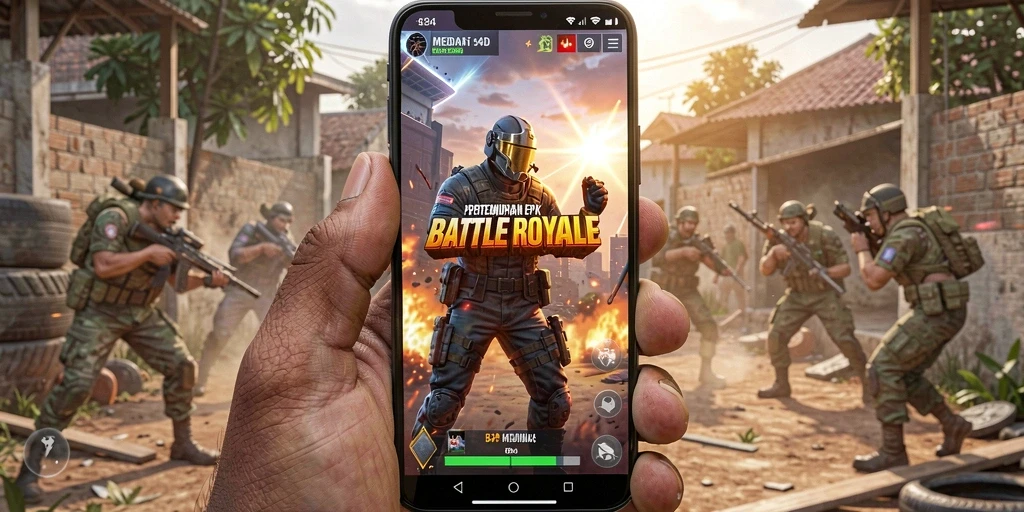Tangkapan layar MEDAN4D menunjukkan pertempuran mendebarkan di peta Battle Royale.