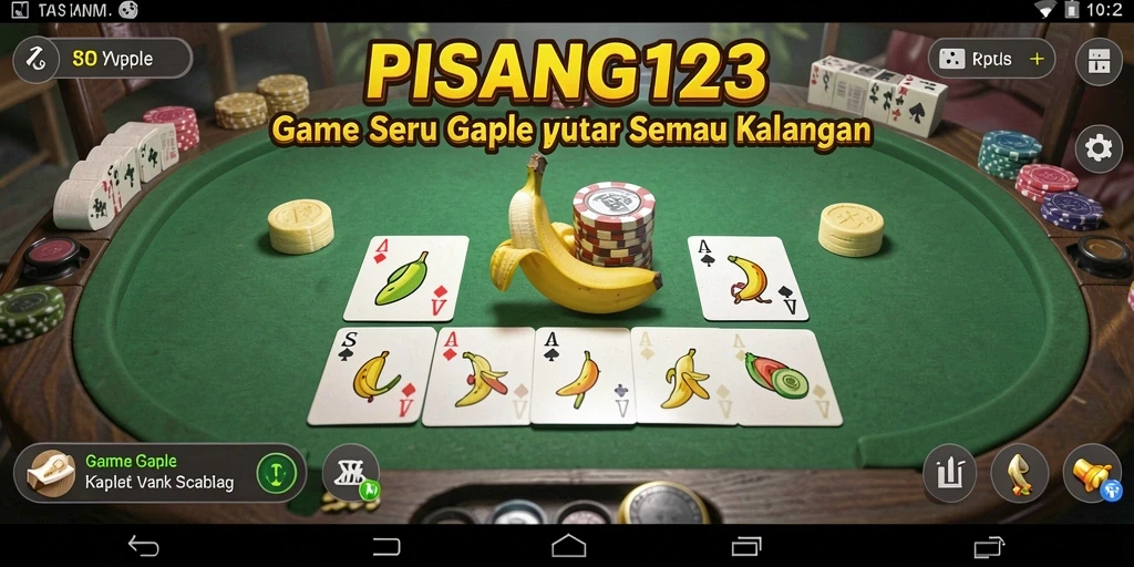 Screenshot PISANG123 menampilkan gameplay Gaple yang seru dan menghibur.