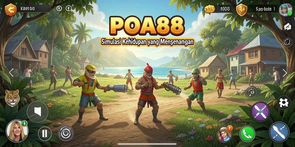 Screenshot POA88 menampilkan karakter yang menjalani kehidupan sehari-hari.
