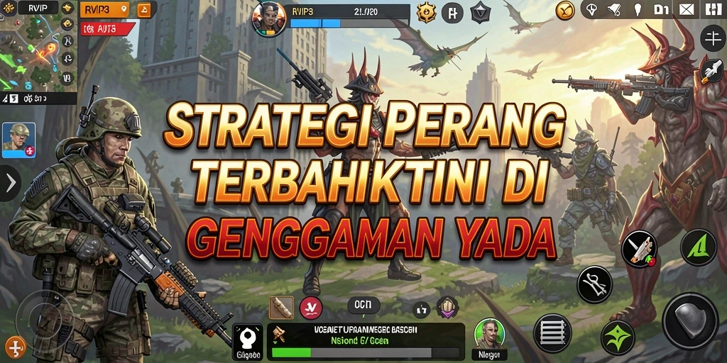 Tangkapan layar gameplay RVIP3 menunjukkan pertempuran strategi yang intens.