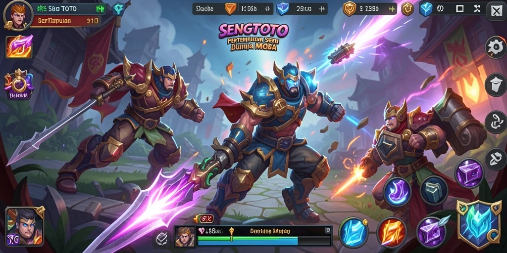 Tampilan aksi mendebarkan dalam pertarungan MOBA SENGTOTO.
