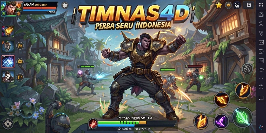 Gameplay seru dalam pertarungan MOBA TIMNAS4D.