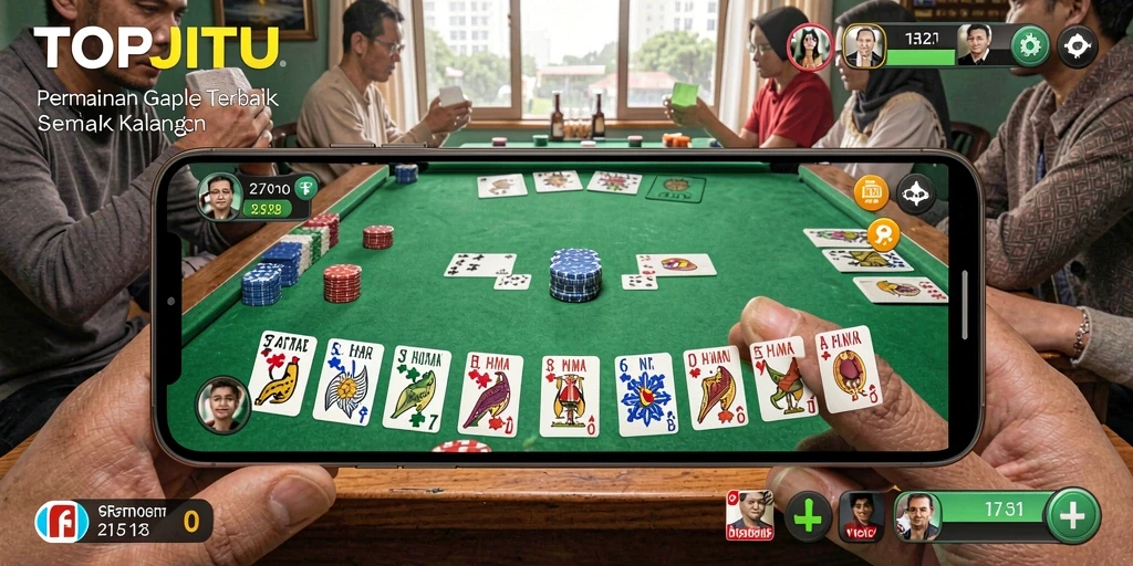 Screenshot gameplay Gaple yang seru dan interaktif.