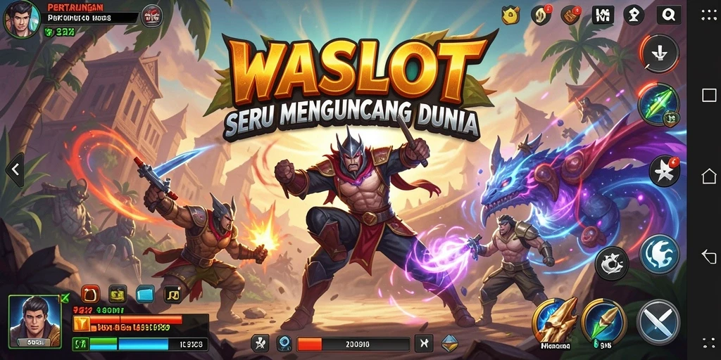 Gameplay WASLOT menunjukkan aksi pertarungan yang seru dan mendebarkan.